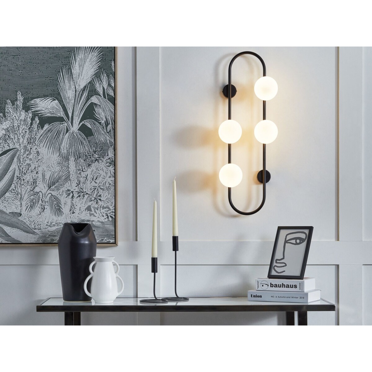 Lampa ścienna 4-punktowa metalowa czarna YANGO