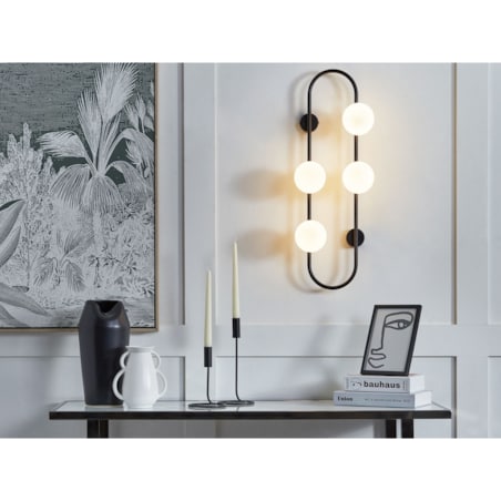 Lampa ścienna 4-punktowa metalowa czarna YANGO