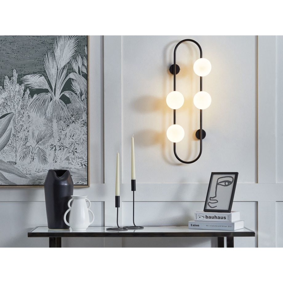 Lampa ścienna 4-punktowa metalowa czarna YANGO