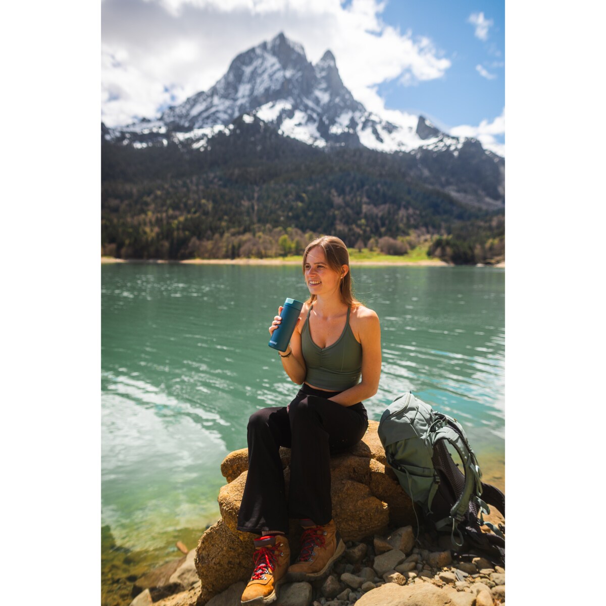 Kubek termiczny termos Olympus 500ml - Peacock Blue