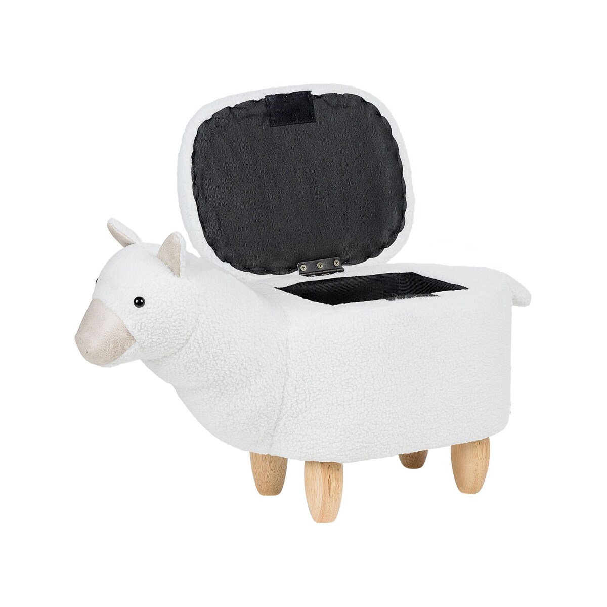Pufa zwierzak ze schowkiem biała ALPACA