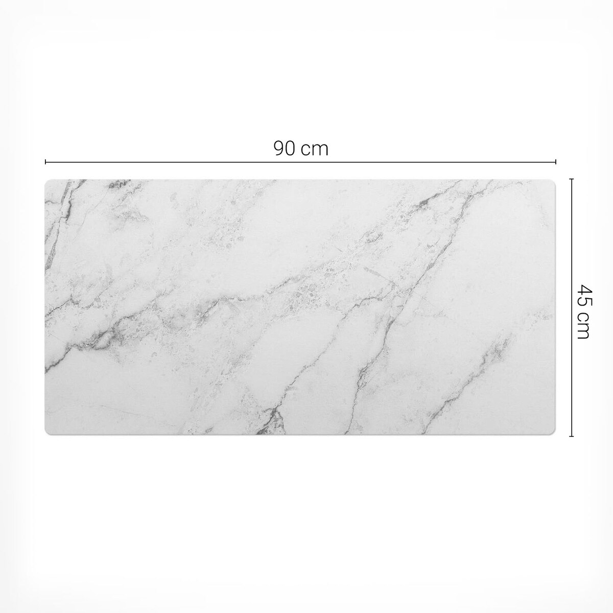 Biała mata na biurko Marmurowe żyłki, 90x45 cm