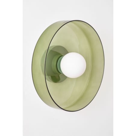 Kinkiet szklany Jaxal zielony Ø35 cm