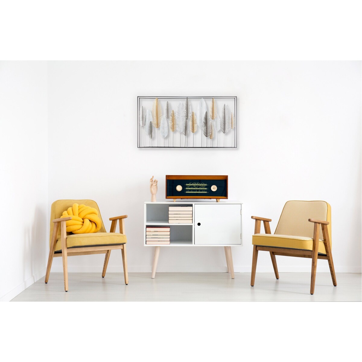 Ozdoba ścienna z motywem liści DECO, 134 x 68 cm