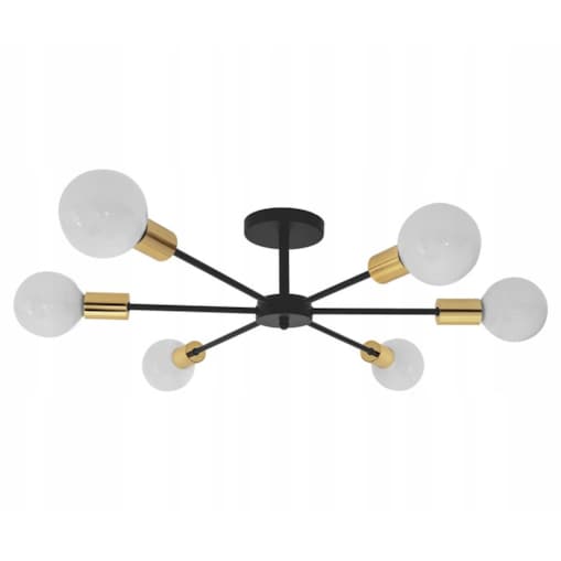 Lampa Sufitowa Żyrandol Plafon Pająk 6 Złota E27