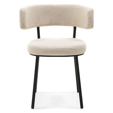 Krzesło IGUNIA-II 75x58x57 cm jasnobeżowe/czarne nóżki