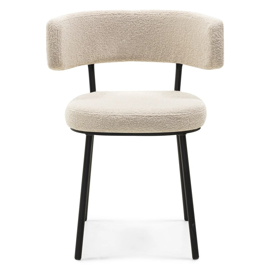 Krzesło IGUNIA-II 75x58x57 cm jasnobeżowe/czarne nóżki