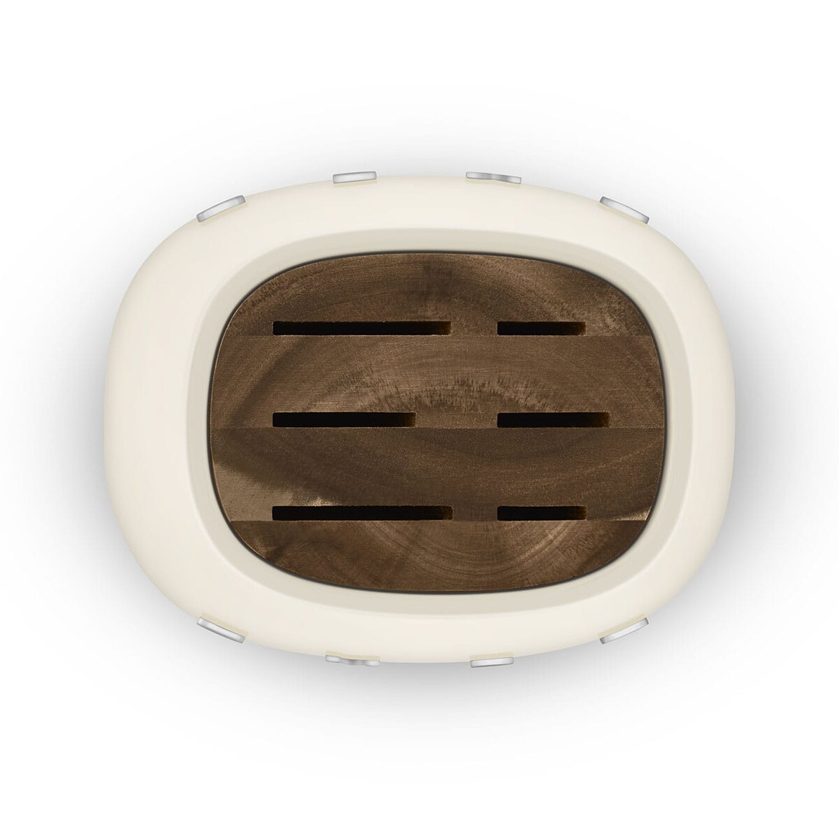 Noże Kuchenne SMEG Zestaw noży w BLOKU Komplet Stojak 6 szt Kremowe KBSF02CR