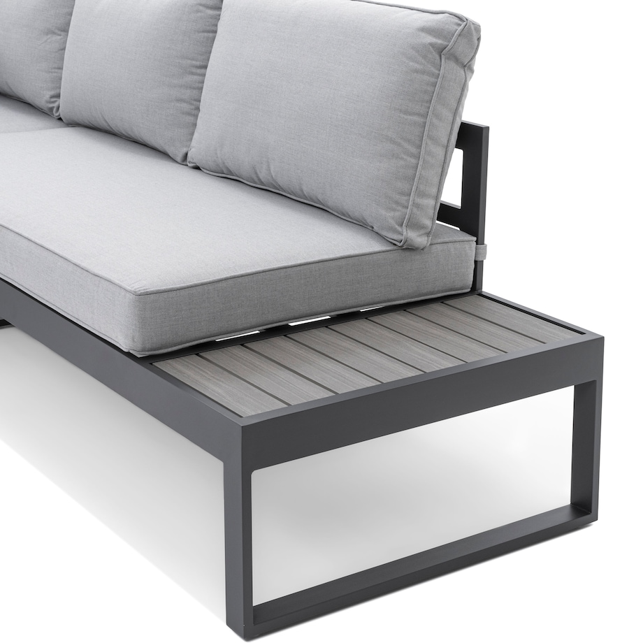 MEBLE OGRODOWE ALUMINIOWE NAROŻNIK NICEA SZARA PRAWA