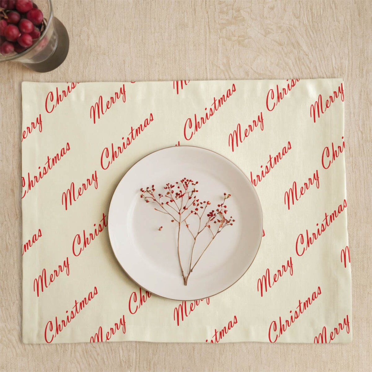 Podkładki świąteczne - Merry Christmas - napis (2 szt.)