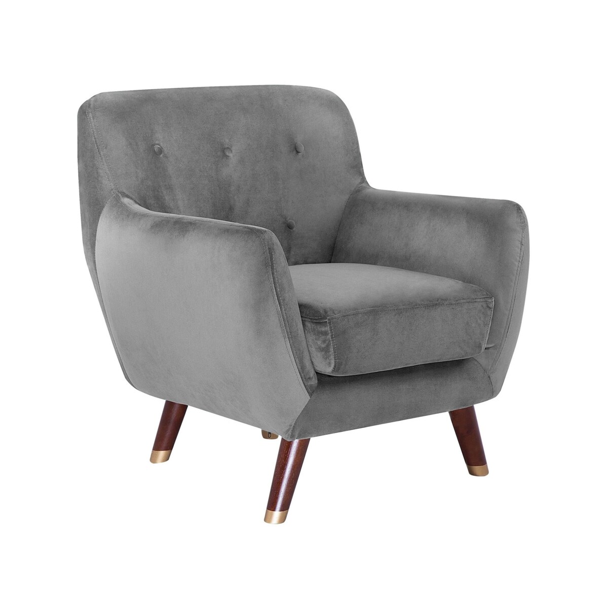 Fotel welurowy szary BODO