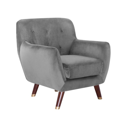 Fotel welurowy szary BODO