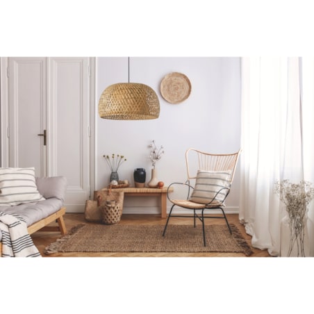 Lampa Wisząca Naturalna Boho Bambusowa Pleciona