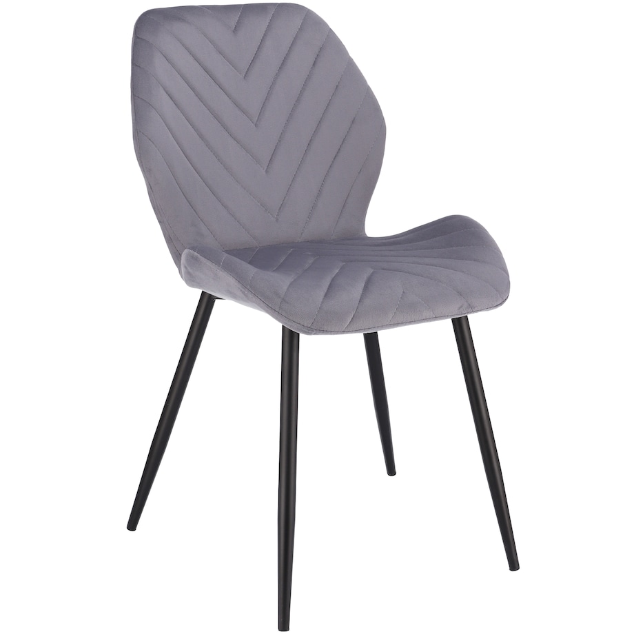 Krzesło tapicerowane welurowe MILARE szare