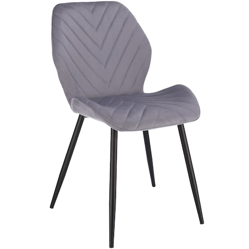 Krzesło tapicerowane welurowe MILARE szare