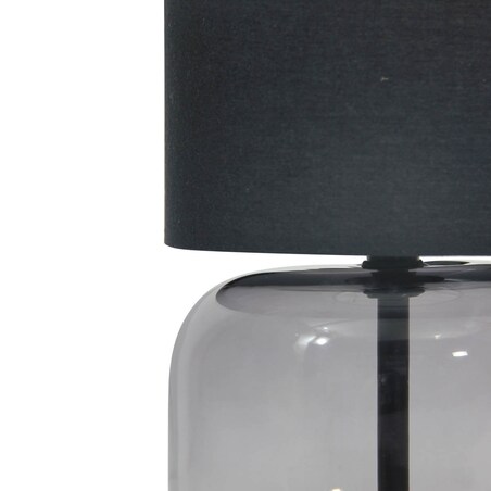 Szklana lampka nocna Dorme TB-63748-BL-SG Italux abażur czarny grafitowy