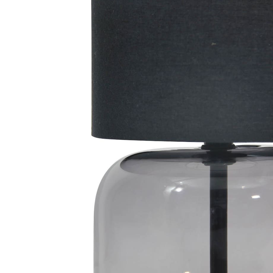 Szklana lampka nocna Dorme TB-63748-BL-SG Italux abażur czarny grafitowy