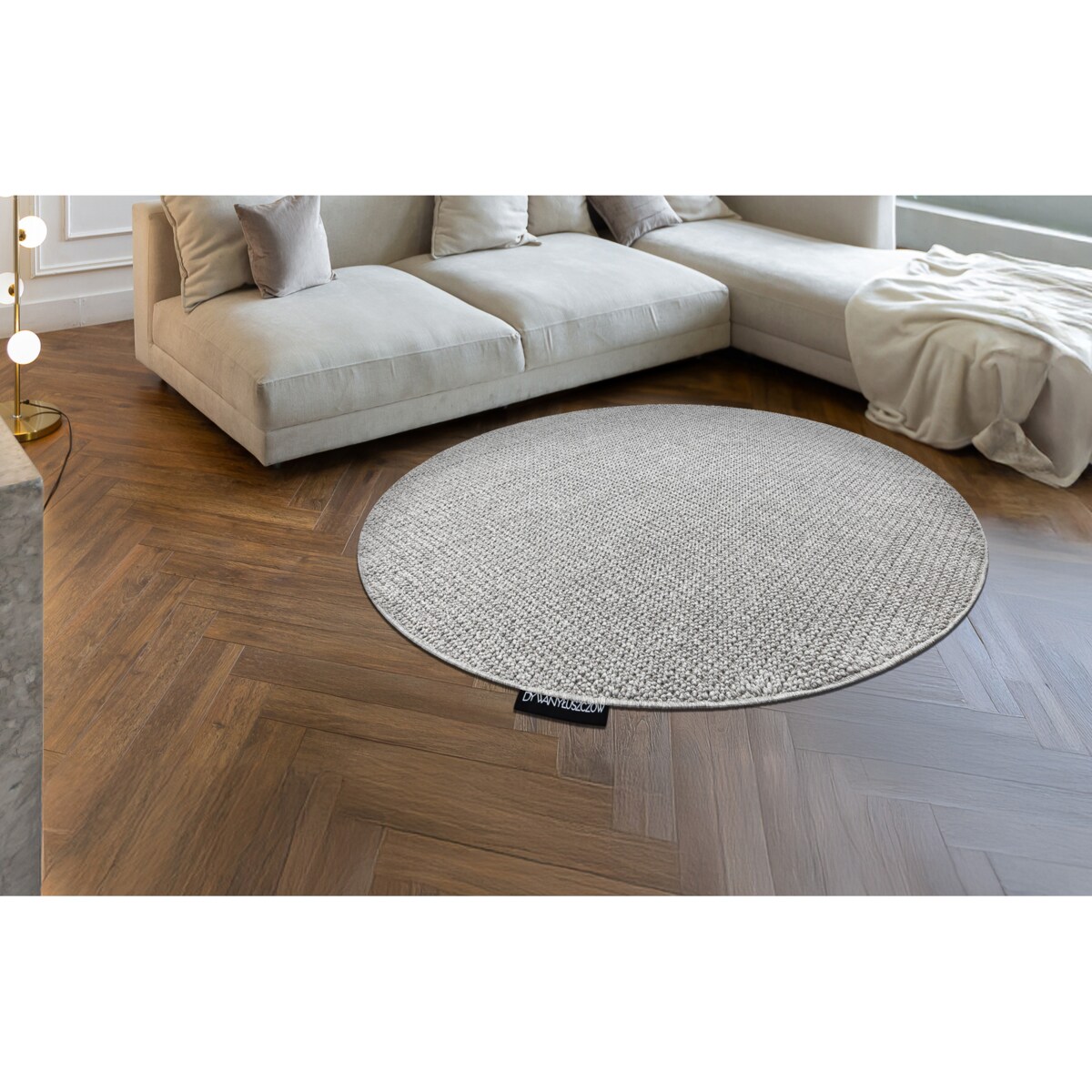 Dywan CASABLANCA LOOP koło jasny szary koło 80 cm