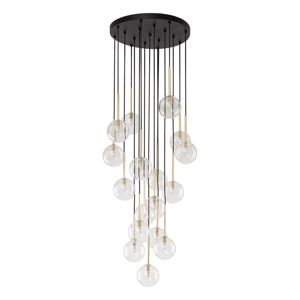 Lampa wisząca NILOS BLACK/GOLD 5945 TK Lighting 12xG9 czarno-złota 52 cm regulowana wys. do 145 cm