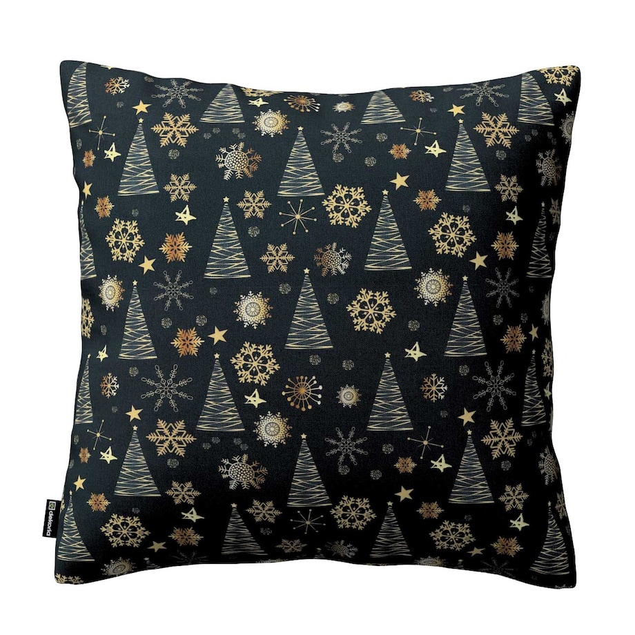 Poszewka Kinga na poduszkę 43x43 złoty wzór na czarnym tle