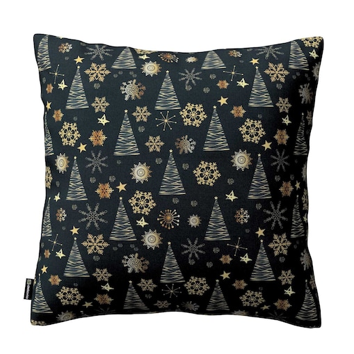Poszewka Kinga na poduszkę 43x43 złoty wzór na czarnym tle
