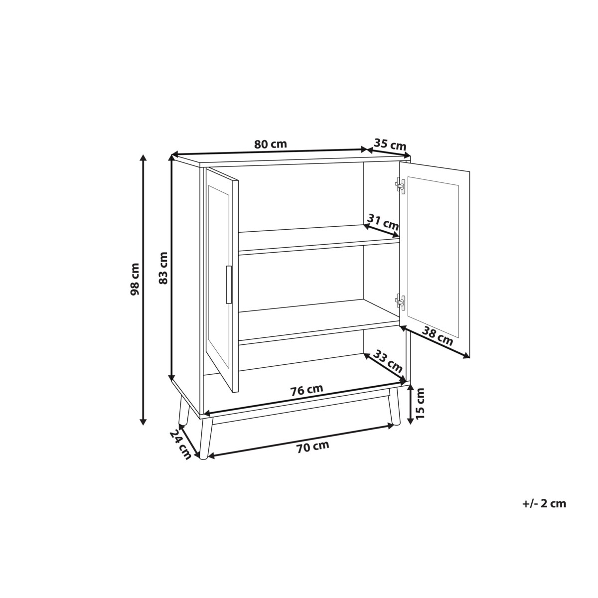 Szafka na buty PEROTE Rattan Jasnobrązowy