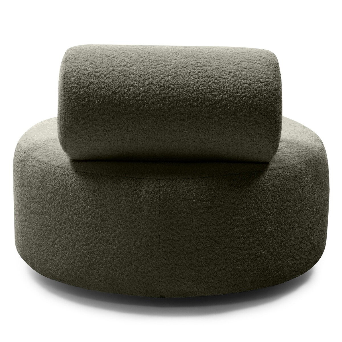 Fotel obrotowy bouclé oliwkowozielony Orvieto