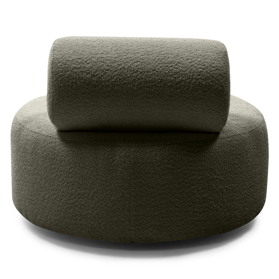 Fotel obrotowy bouclé oliwkowozielony Orvieto