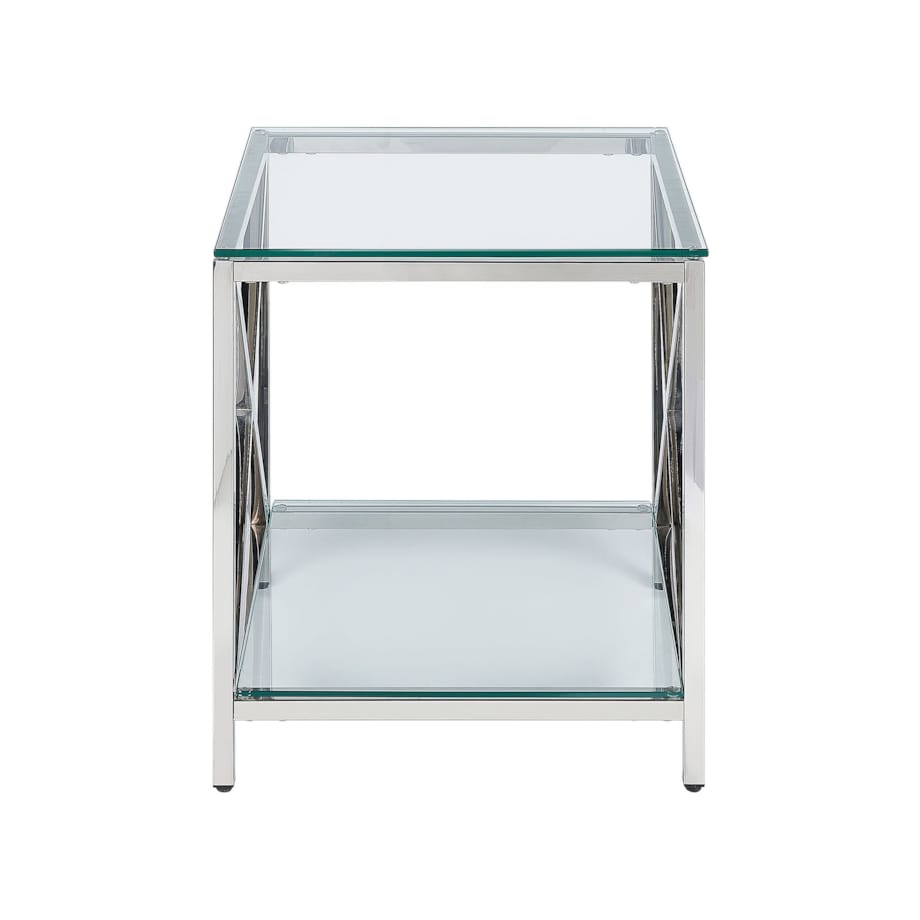 Stolik pomocniczy szklany srebrny AUDET