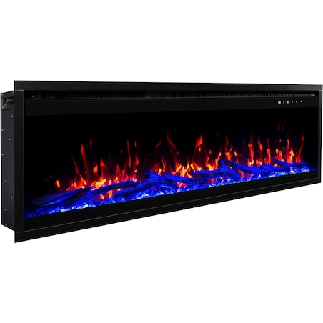 Kominek elektryczny AFLAMO Royal PRO 140 - ścienny i do zabudowy - 140x38x16 cm - kominek LED z funkcją grzania 750/1500 W