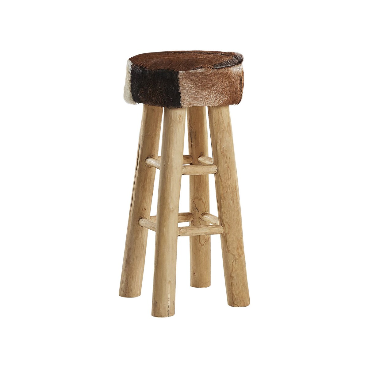 Stołek barowy skórzany brązowy WALTON