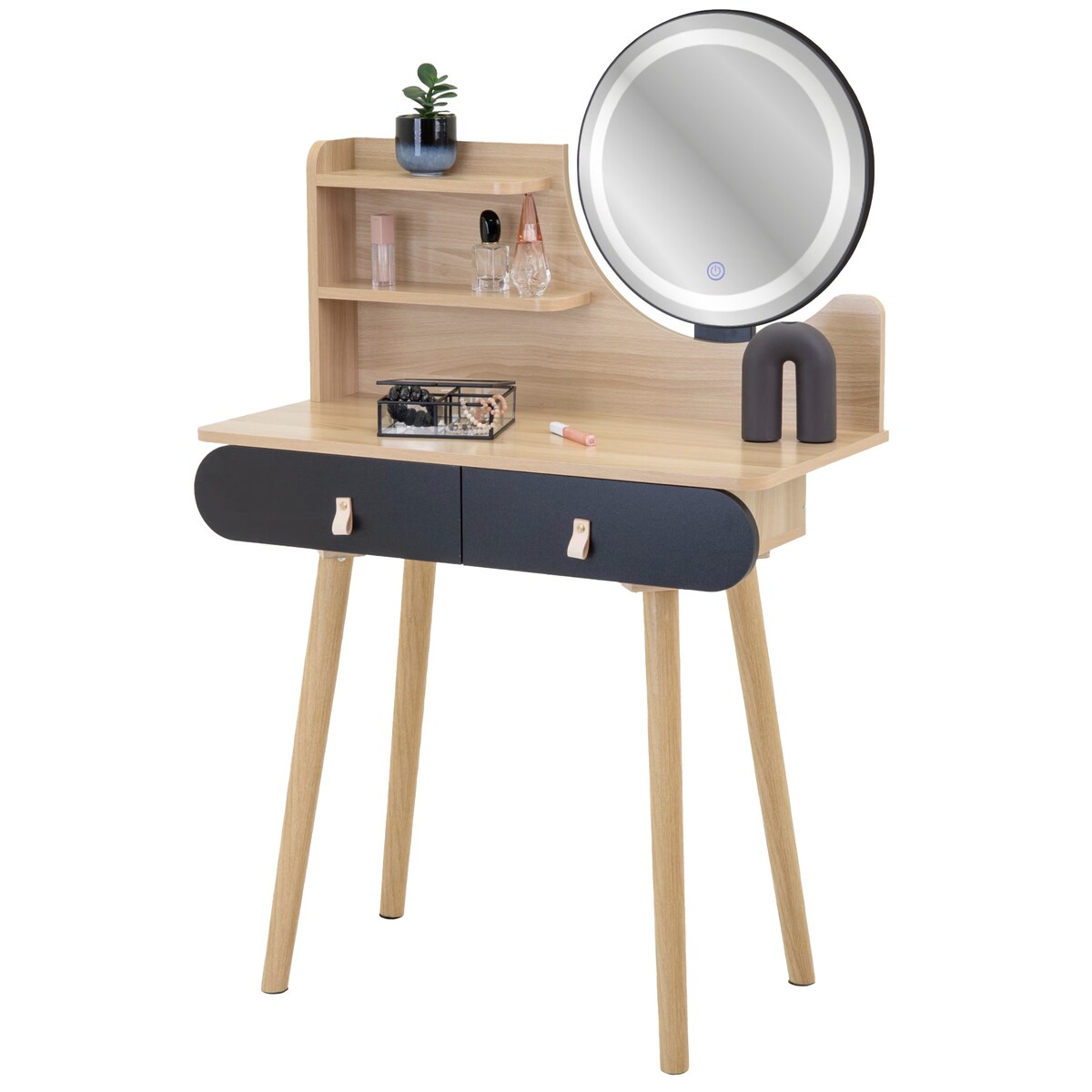 Toaletka kosmetyczna z lustrem LED SCANDI skandynawska