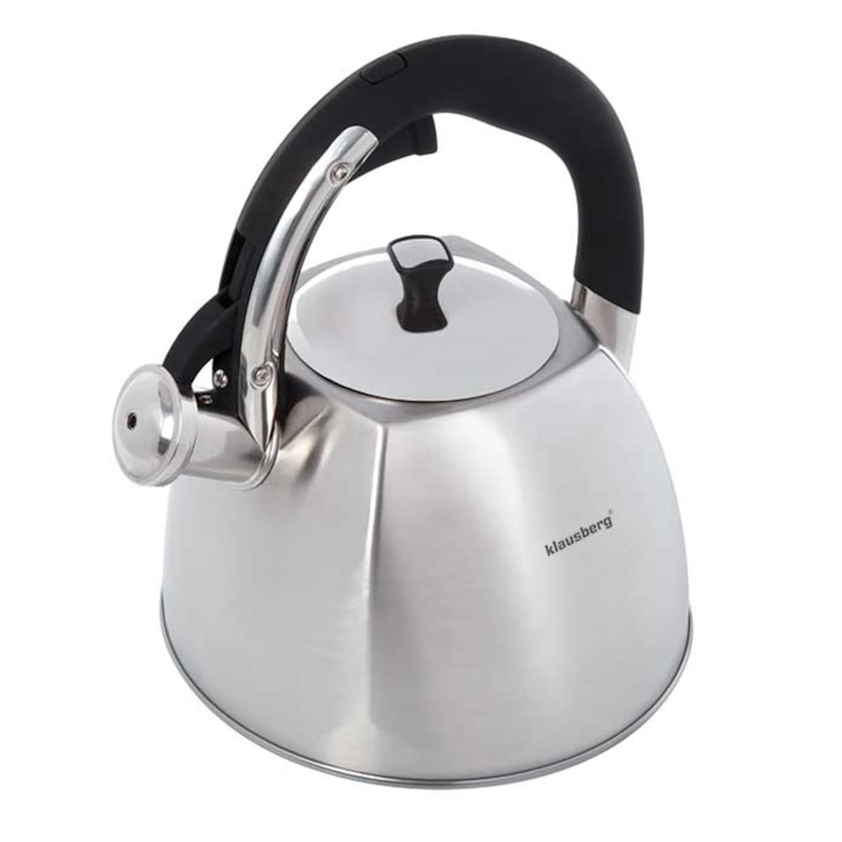 Czajnik stalowy z gwizdkiem na gaz indukcję Inox srebrny KLAUSBERG 3.0L