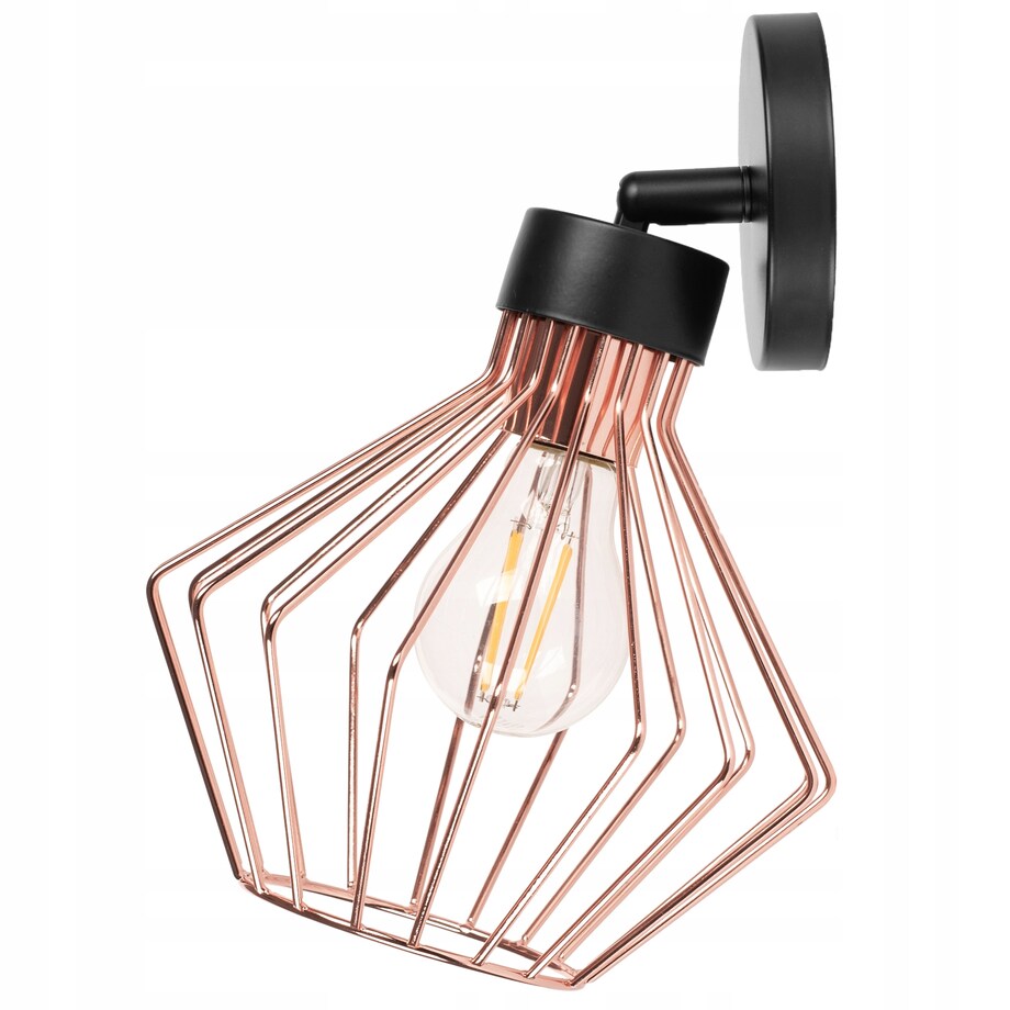 Lampa Kinkiet Ścienny Metalowy Loft Rose Black