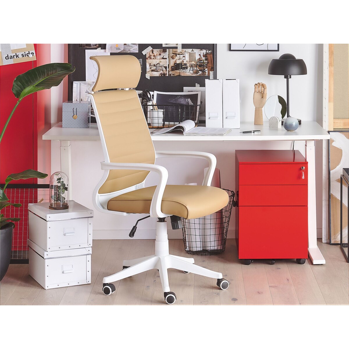 Szafka biurowa metalowa czerwona CAMI