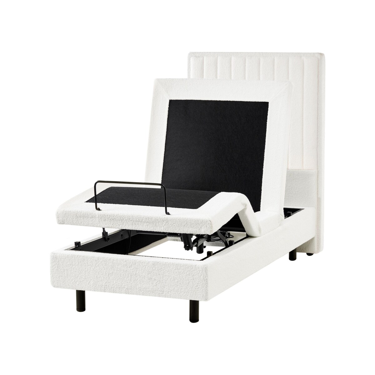 Łóżko regulowane Boucle DUKE II 80 x 200 cm Złamana biel