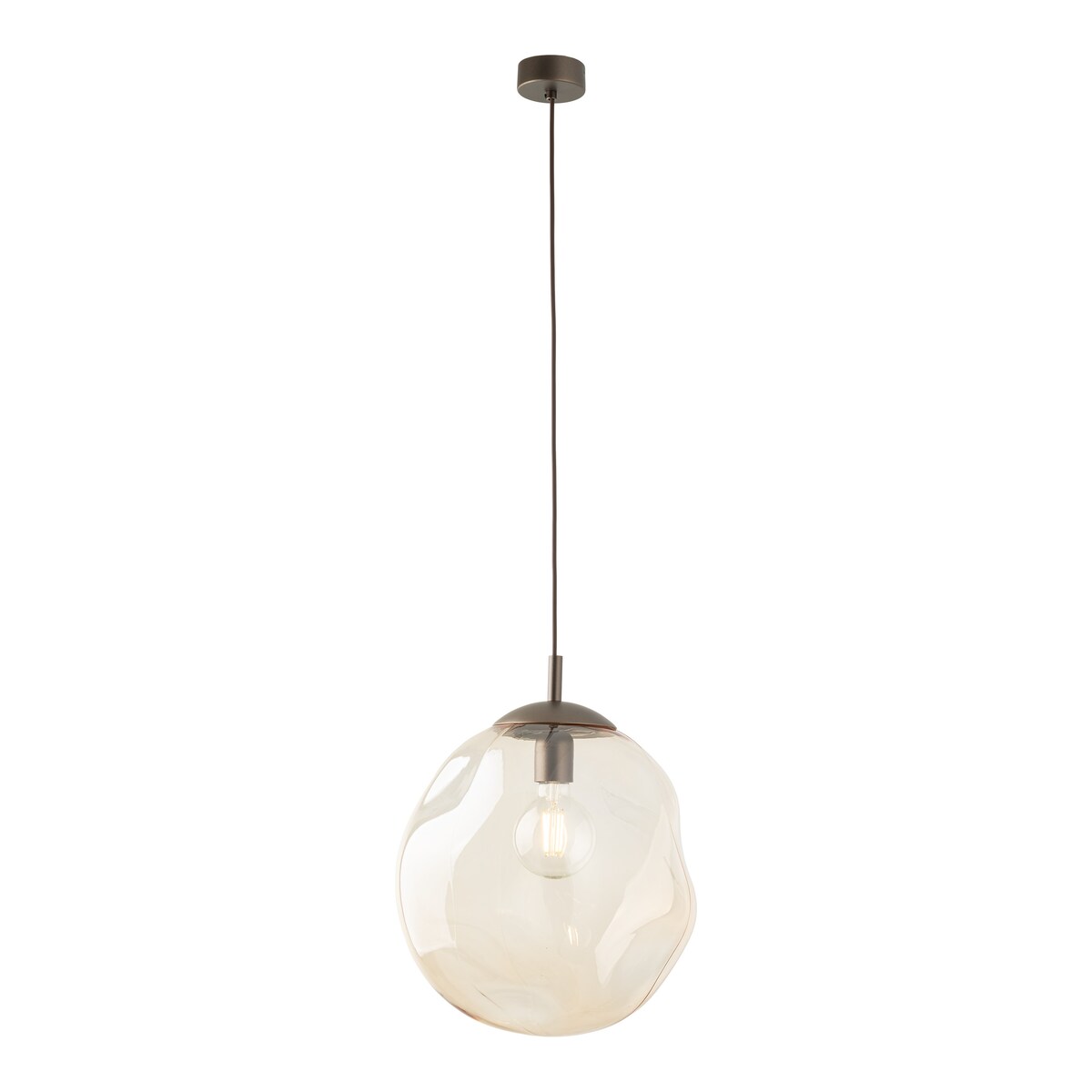 Lampa wisząca TK Lighting LAVA L Brown 11324 E27 regulowana bursztynowy szklany klosz nowoczesna do salonu i jadalni