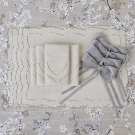 Aksamitne kokardki Gray Bows - 6 sztuk