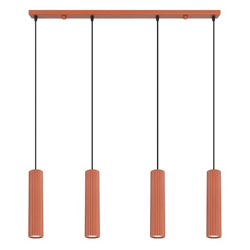 Lampa wisząca KARBON 4L ochra czerwona