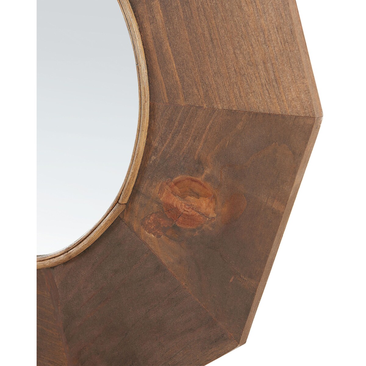 Drewniane lustro ścienne 60 x 60 cm brązowe ASEM