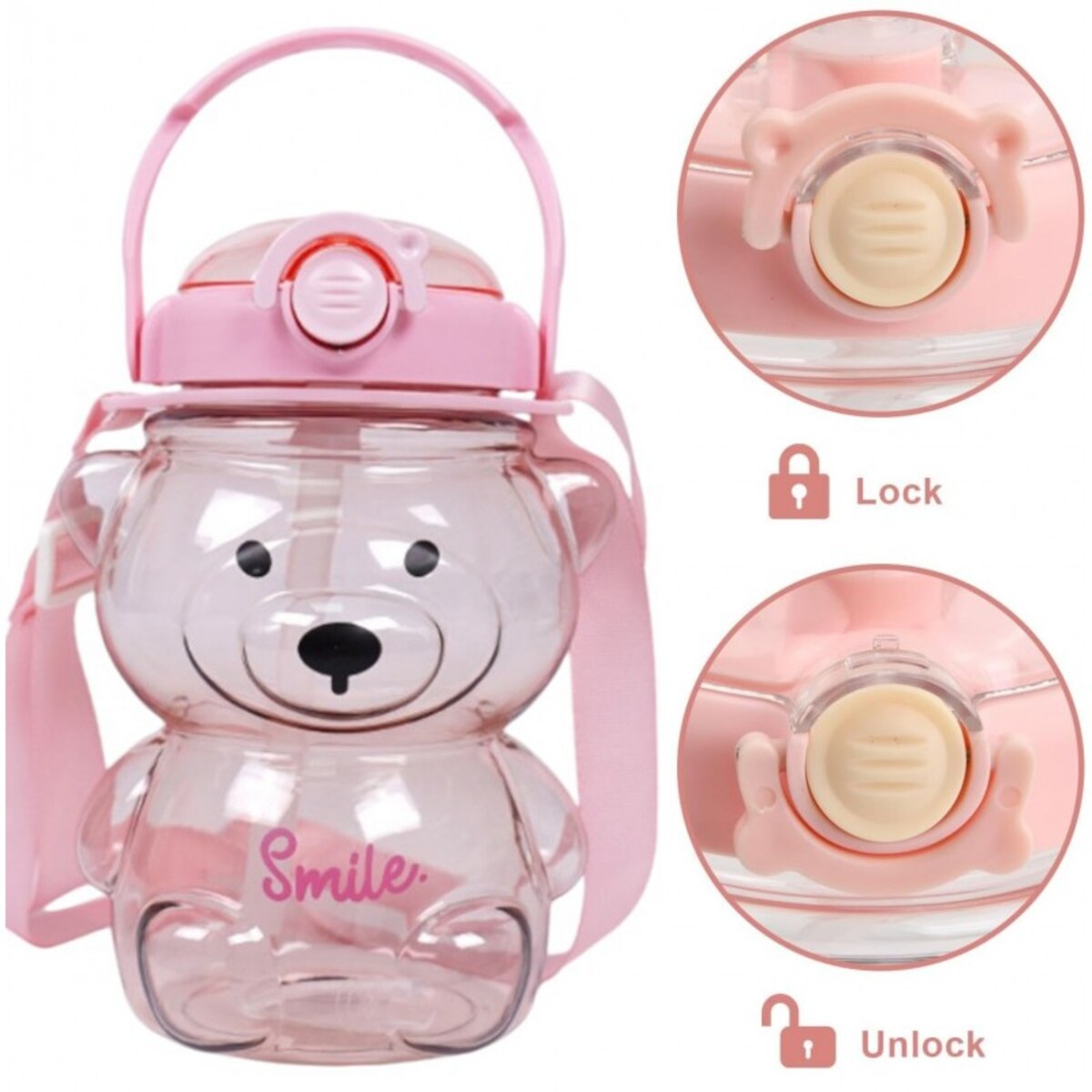Butelka na wodę z uchwytem SWEET BEAR VIOLET 1000 ML BD26