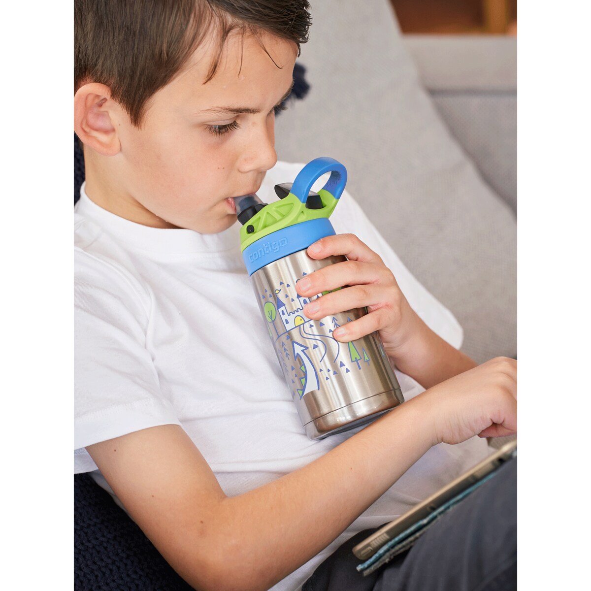 Bidon termiczny z ustnikiem dla dzieci Contigo Easy Clean 380ml - Smok