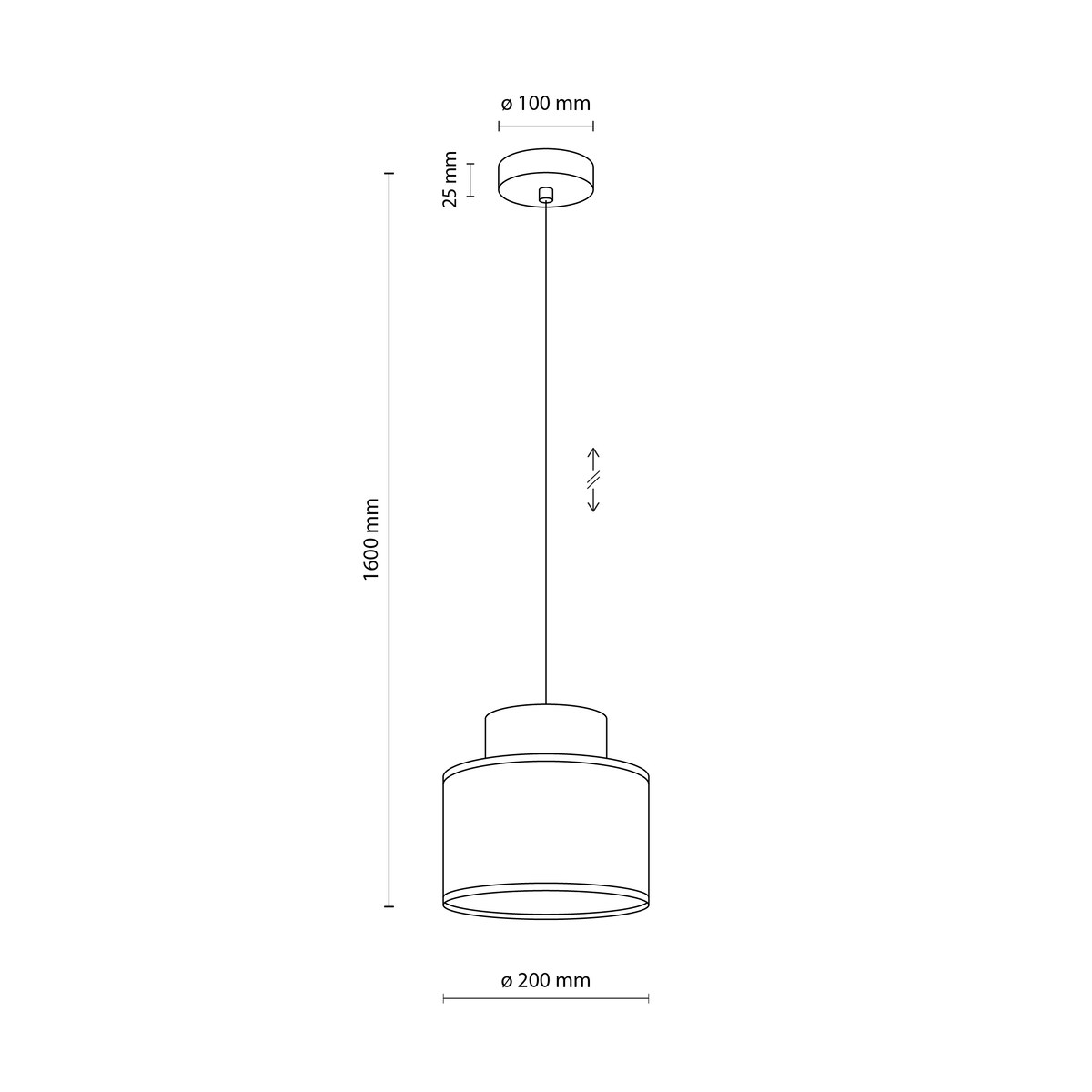 Lampa wisząca TK Lighting DUO WHITE JUTA 10078 biała E27 regulowana do salonu jadalni sypialni