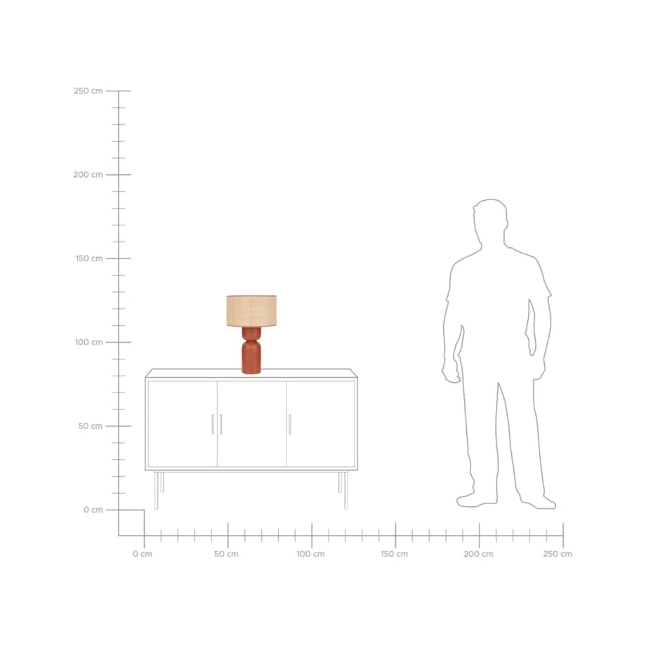 Lampa stołowa rafia czerwona PRESIDIO