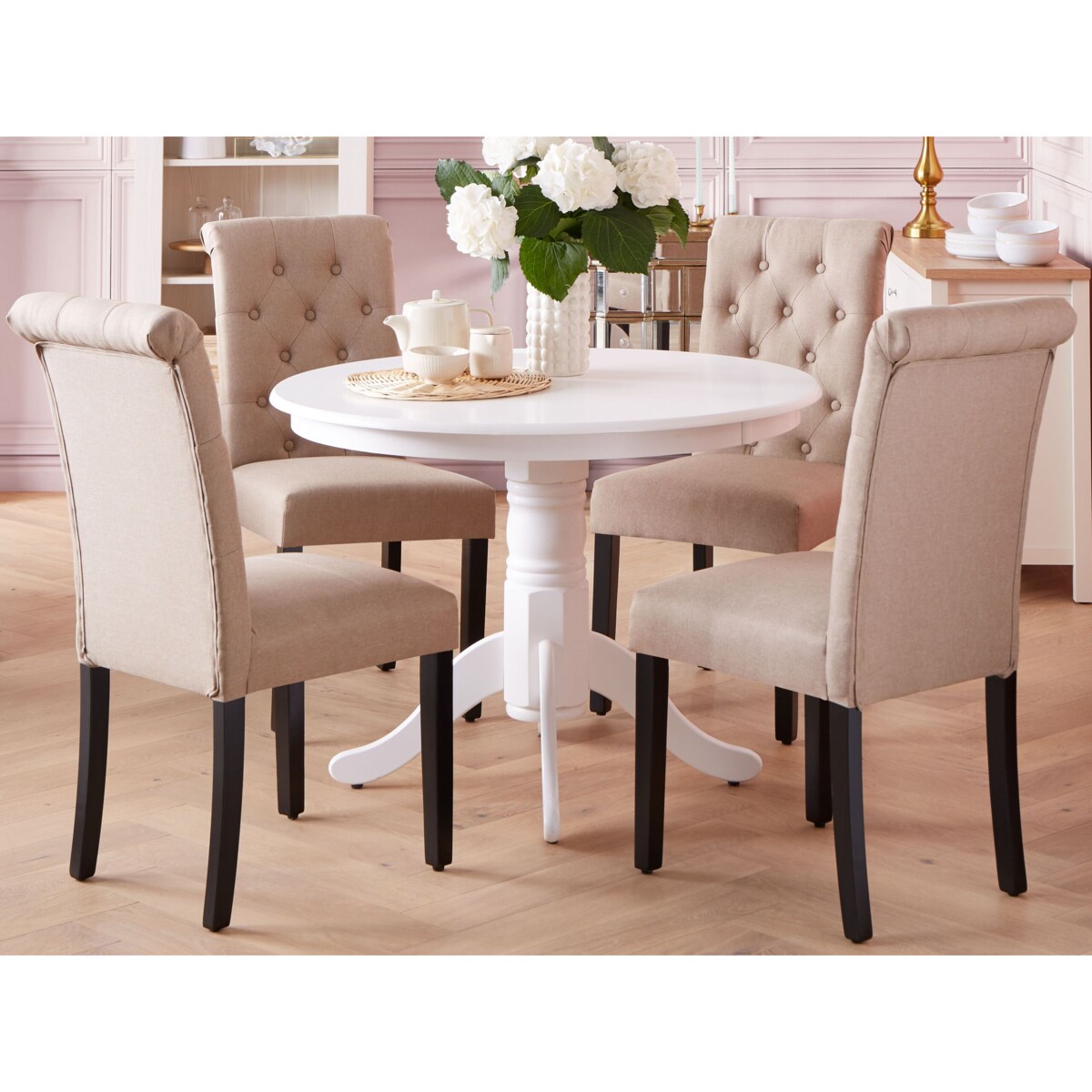 Stół do jadalni okrągły 100 cm biały AKRON