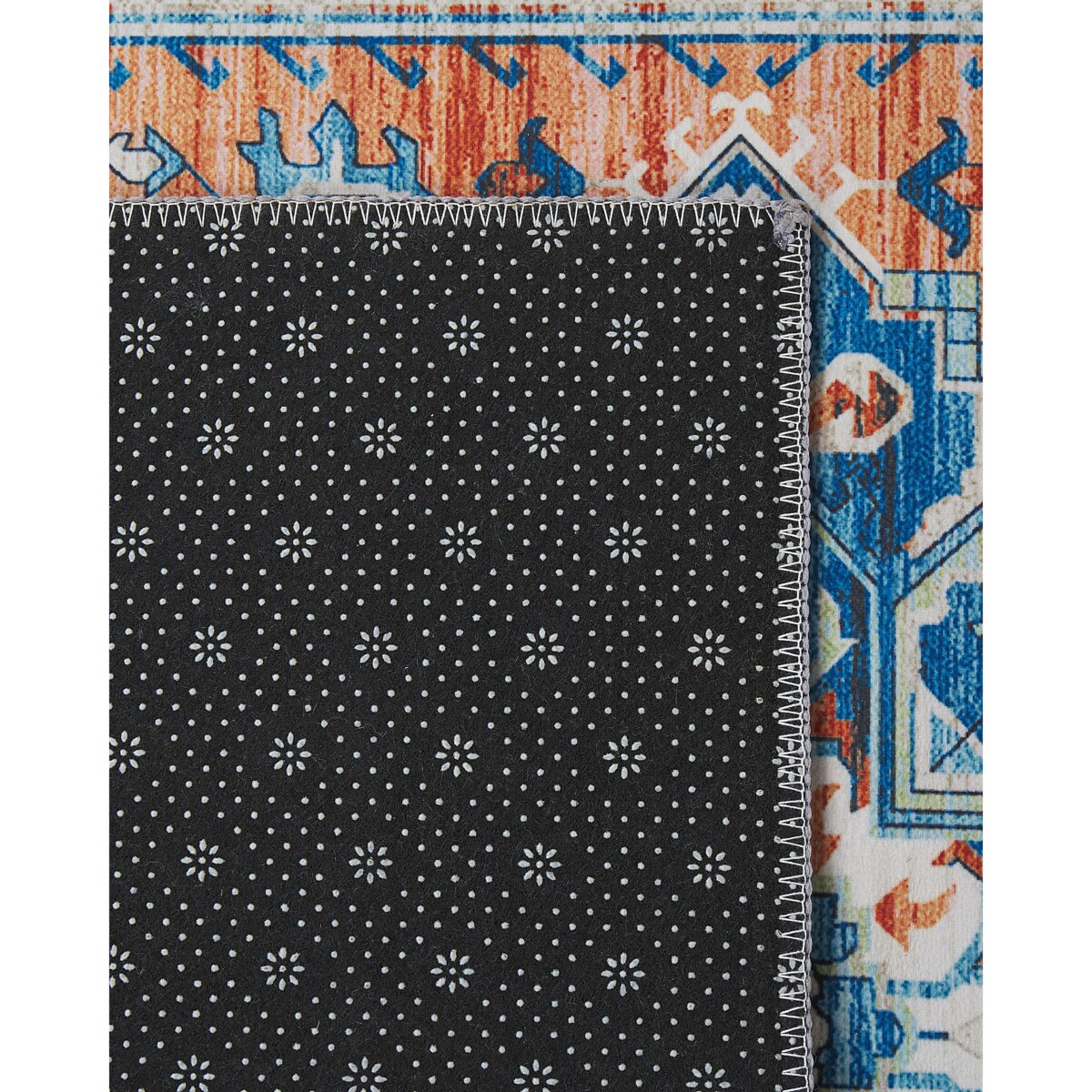 Dywan 70 x 200 cm niebiesko-pomarańczowy RITAPURAM