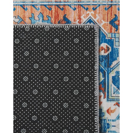 Dywan 70 x 200 cm niebiesko-pomarańczowy RITAPURAM