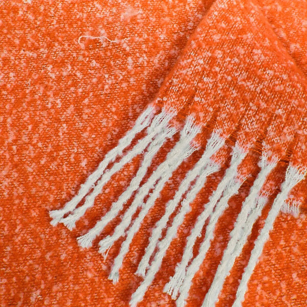 Pled z efektem moheru, pomarańczowy, 130x170 cm, Flow