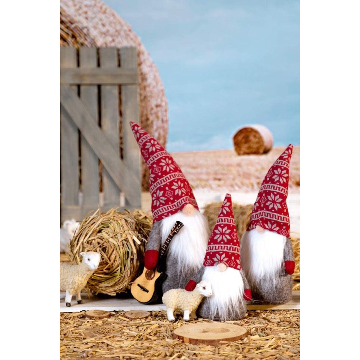 Skrzat świąteczny 50cm RED/GREY YX-019