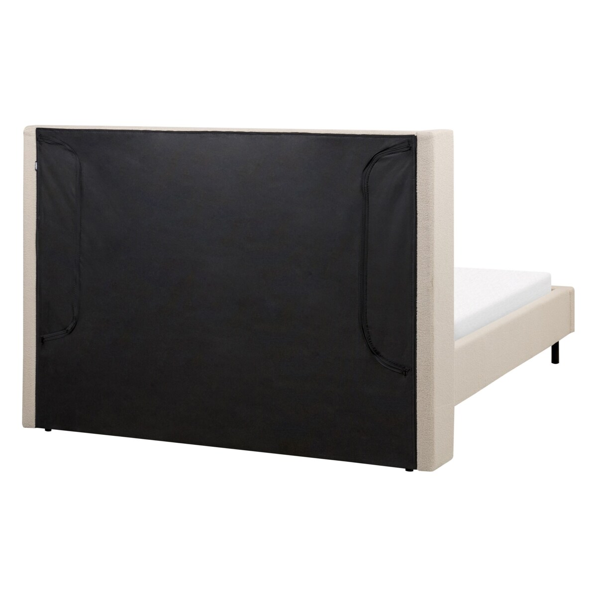 Łóżko boucle 140 x 200 cm beżowe VILLETTE